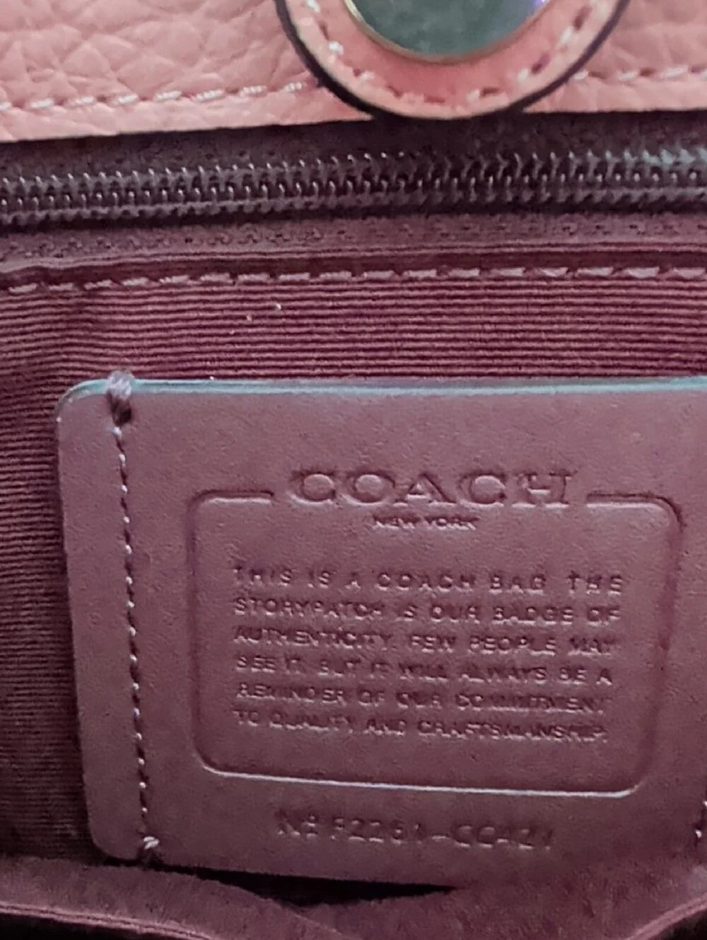 COACH Pink Pebbled Leather Satchel with Embroidered Appliqués